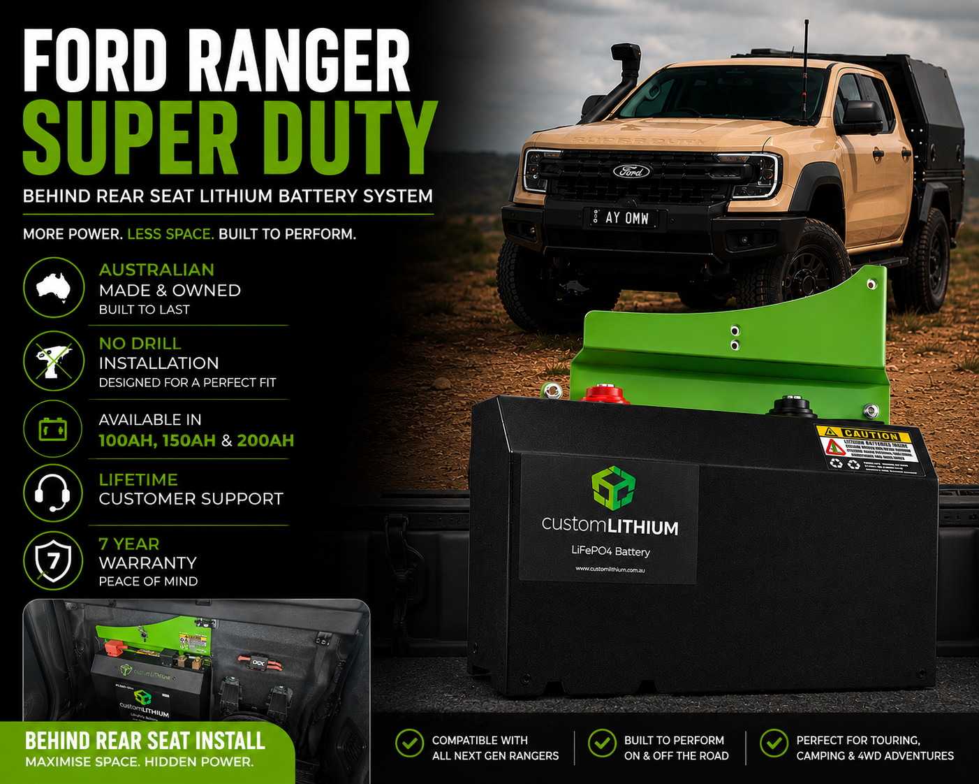 Ranger Super Duty Dual Battery - Custom Lithium