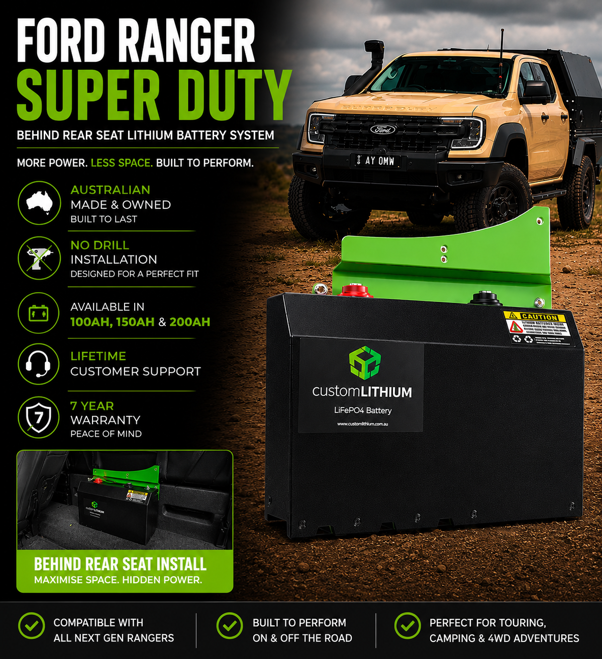 Custom Lithium Dual Battery Systems – Ford Ranger