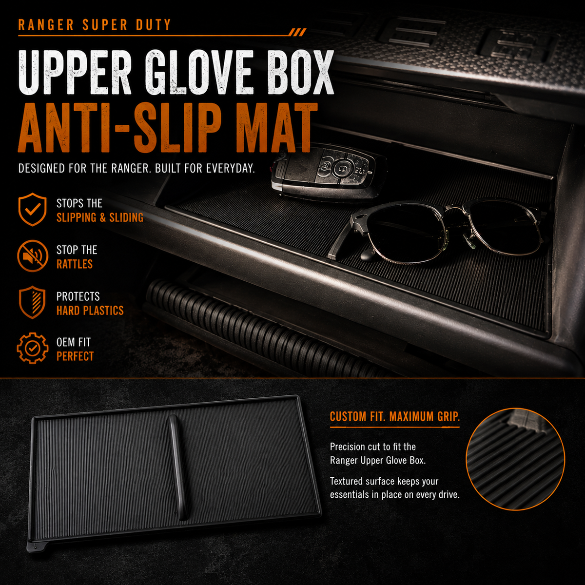 Upper Glove Box Anti-slip Mat - Ranger Super Duty