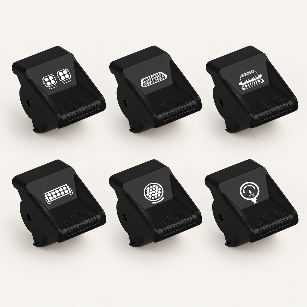 Overhead auxiliary switch caps for Ford Ranger and Everest