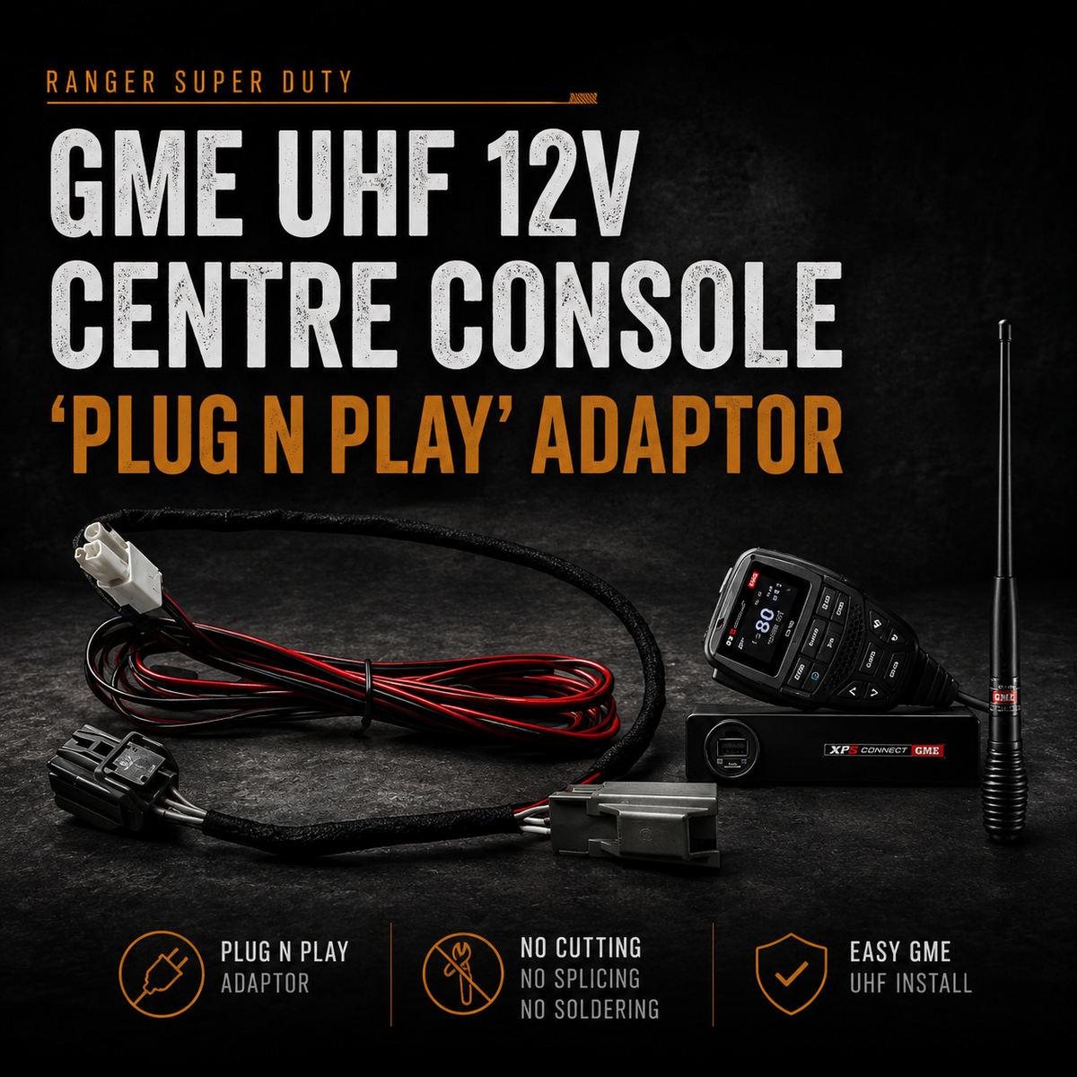 GME UHF Plug & Play 12V Adapter | Ford Ranger Super Duty & Next Gen Ranger