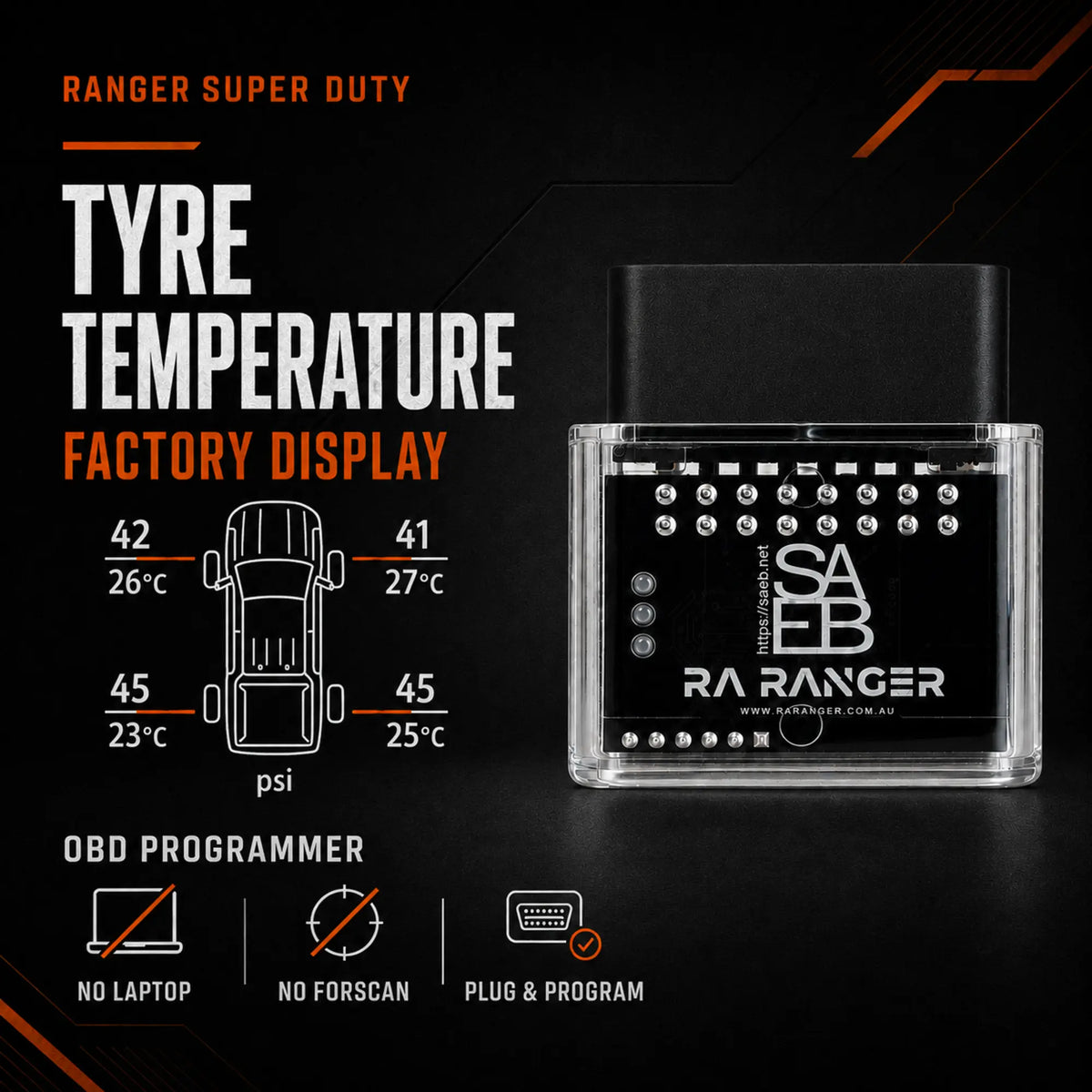 Tyre Temperature Display OBD Programmer – Ranger Super Duty